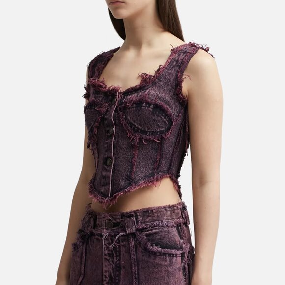 NWT Dhruv Kapoor Destroyed Denim Corset - Picture 3 of 5